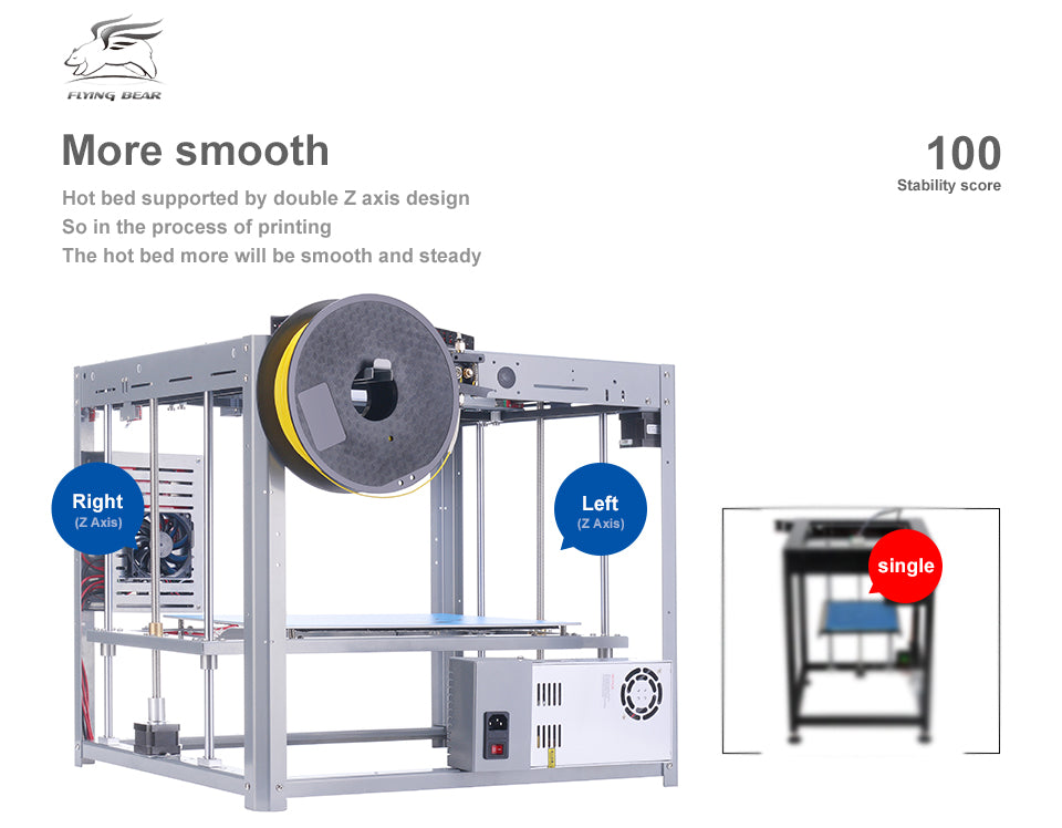 Flyingbear Tornado large 3d Printer-- DIY Full metal Linear rail