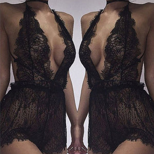 New Arrival  .. Black Lace Rompers  Crochet